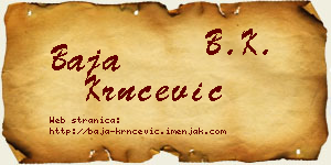 Baja Krnčević vizit kartica